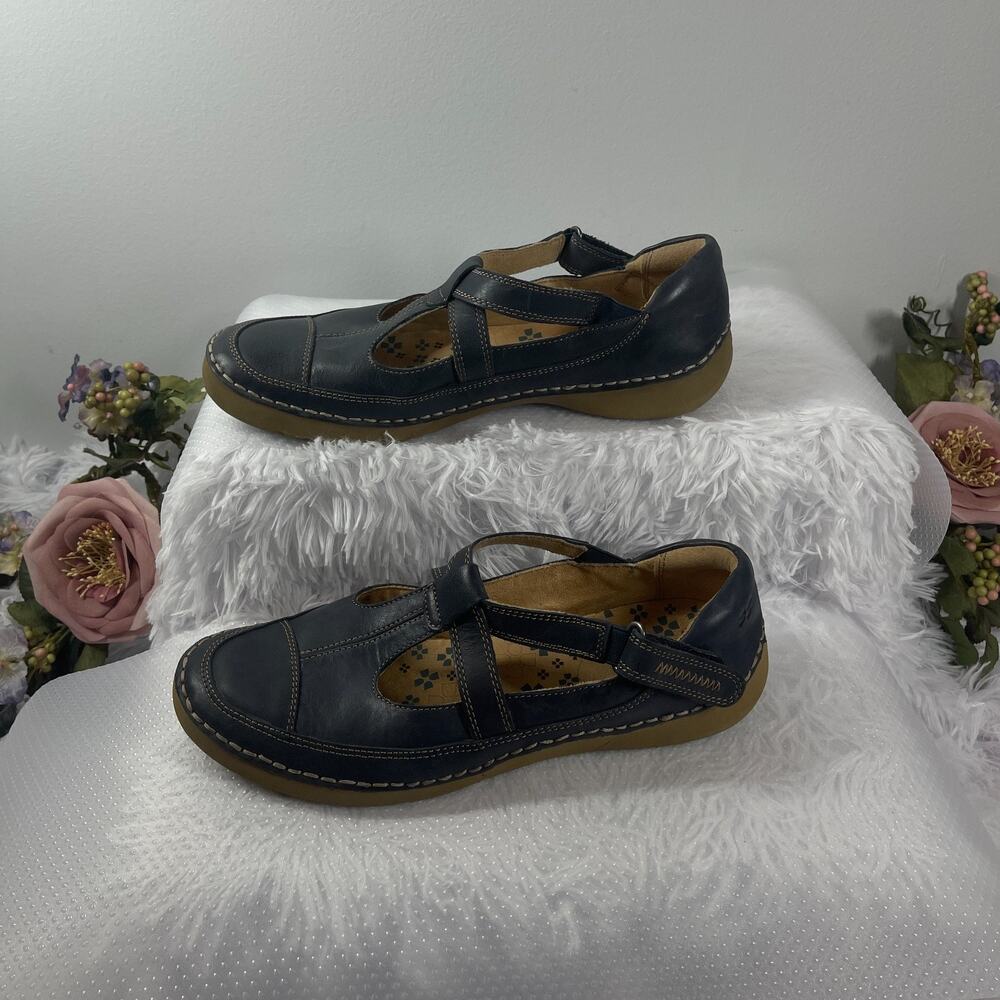 Naturalizer Julianne Mary Jane Flat Women's Size 9M Navy Leather Cottagecore
